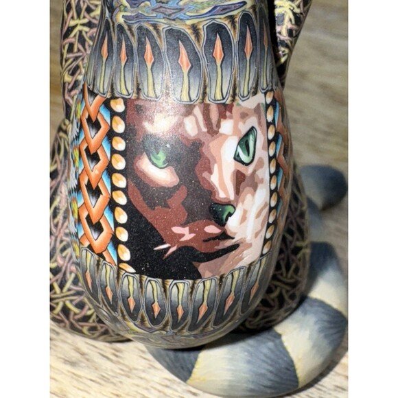 Handcrafted Colorful Polymer Clay CAT JON STUART ANDERSON Millefiori 2015 Fimo - Picture 6 of 7
